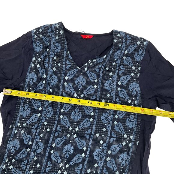 W Womens Navy Kurta Dress Size 10 100% Viscose Indian Ethnic Wear - Picture 7 of 9